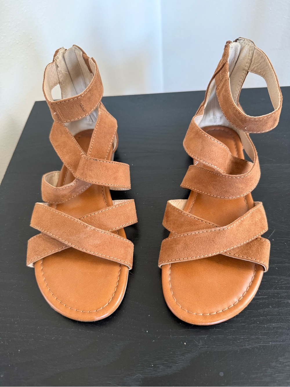 Cat & Jack Girls' Tan Strappy Suede Sandals
